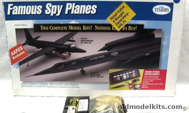 Testors 1/48 SR-71A / SR-71B / CIA A-12/M-12 and U-2 - With True Details Resin SR-71 Cockpit, 4055 plastic model kit